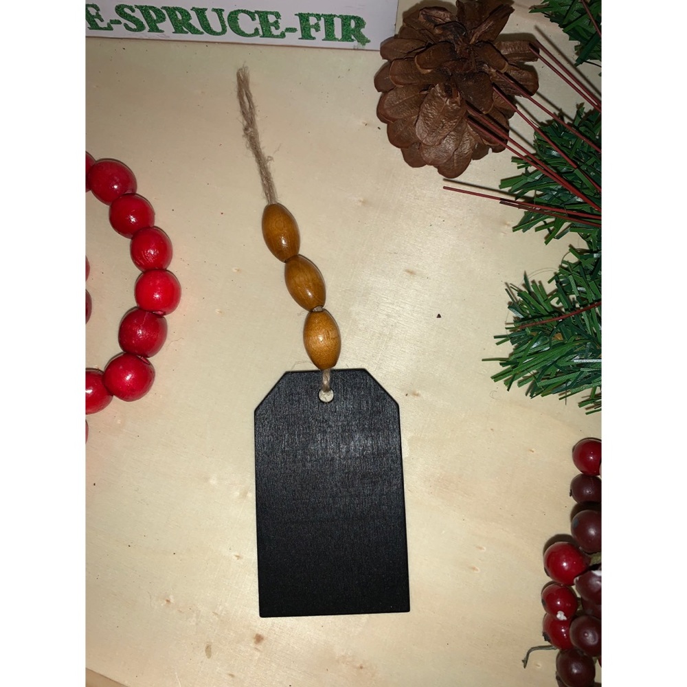 Handmade Blank Beaded Chalkboard Gift Tag
